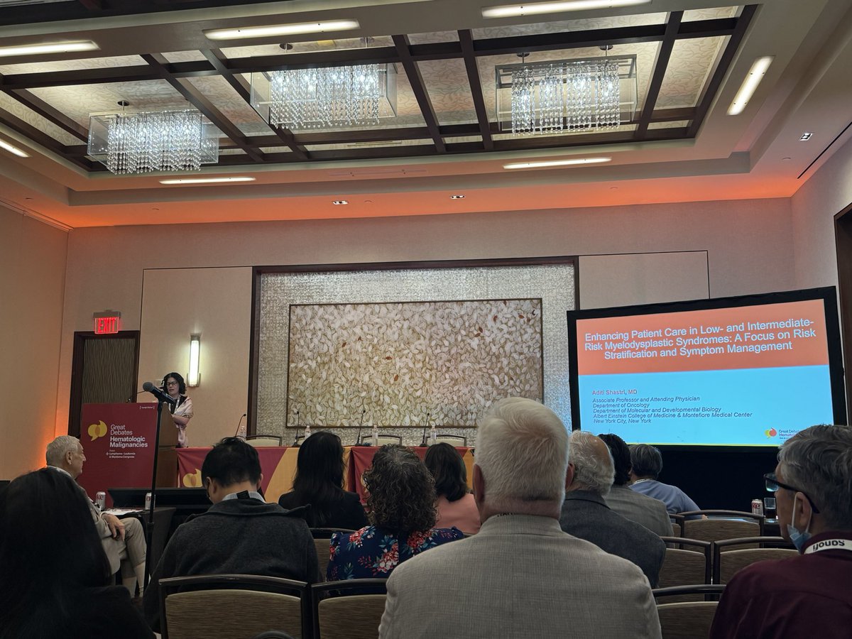 calliecoombsmd's tweet image. It’s my first time attending a “Great Debates” meeting but really learning a lot from some great educators - @LymphClinician, John Leonard, Morton Coleman, and now to brush up on lower risk MDS with Dr Shastri! @GreatDebatesCME #GDHEM