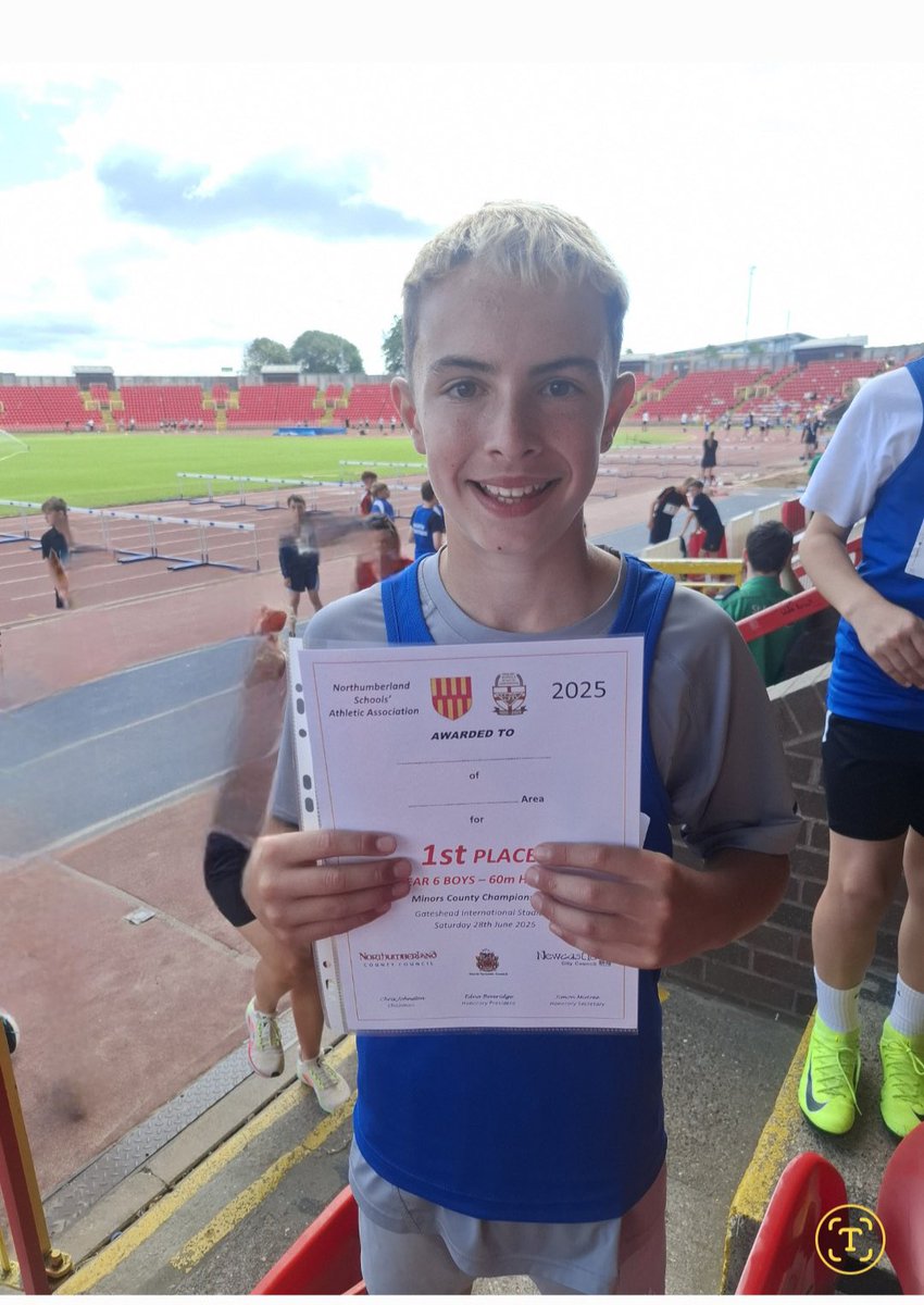 Well done Olly today. Coming first in the Y6 hurdles finals! 👏 🥇 #TeamWellfield