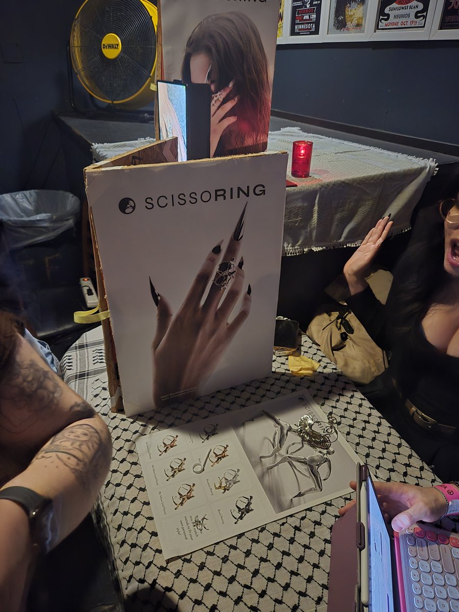 just saw THE scissor ring vender at the local queer dance night