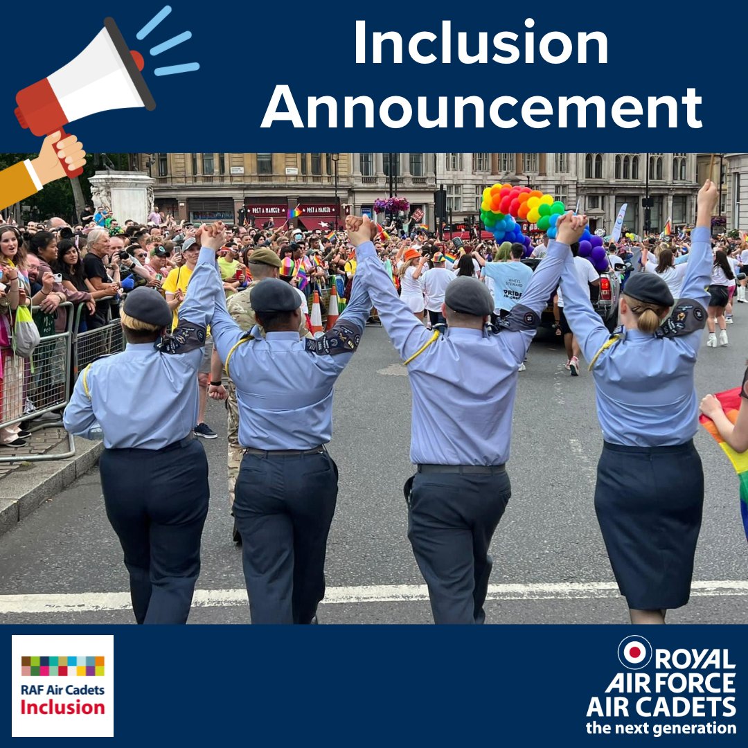 rafac_inclusion's tweet image. 🌈 RAFAC Staff Cadets &amp;amp; CFAVs – want to march at #PrideInLondon next Saturday?
🛩️ Last few places left! 📩 Email inclusion.ce@rafac.mod.gov.uk by Monday 17:00 to join us.
#RAFAC #ProudToServe #InclusionMatters