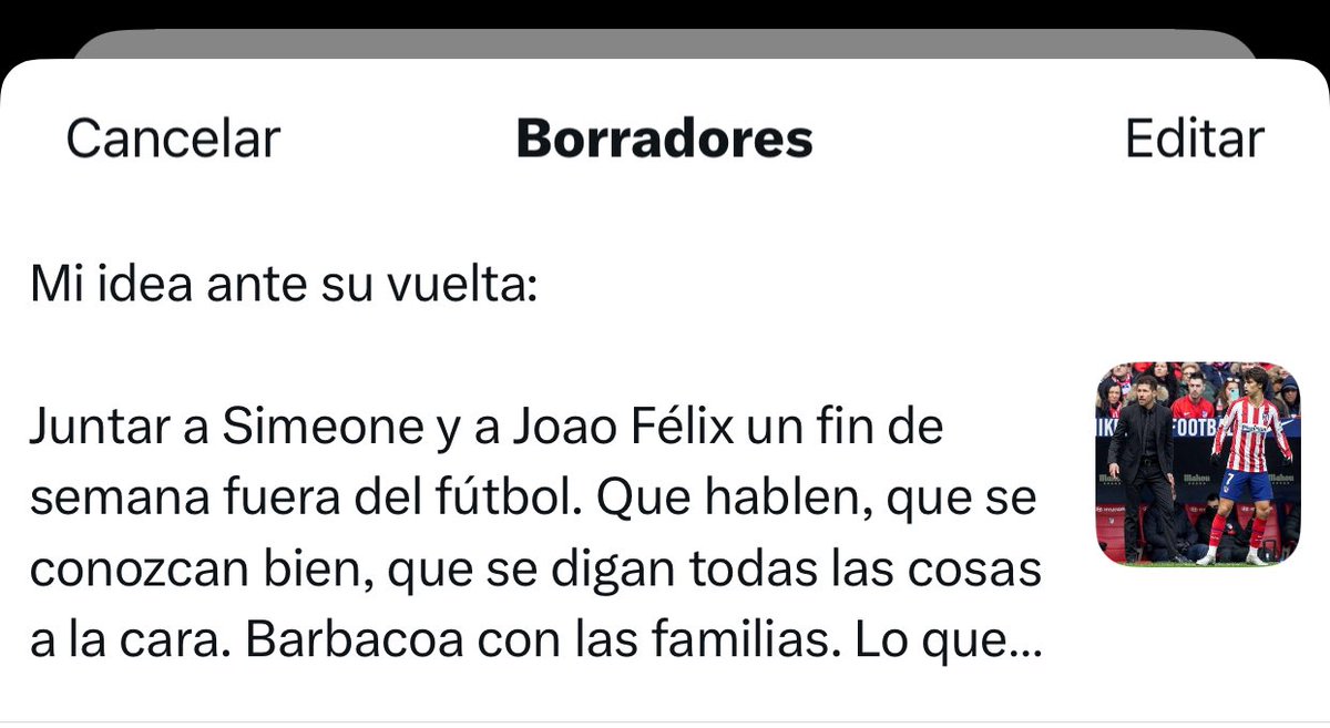 Mirad el tweet que tengo desde ayer en borradores

Me descojono