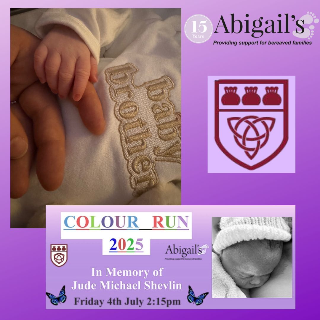 💜 Holy Trinity CofE Primary School in Burnley are raising money for Abigail's Footsteps in memory of Jude Michael Shevlin who died a week before his due date.

💜 You can donate here:
justgiving.com/page/htcolourr…