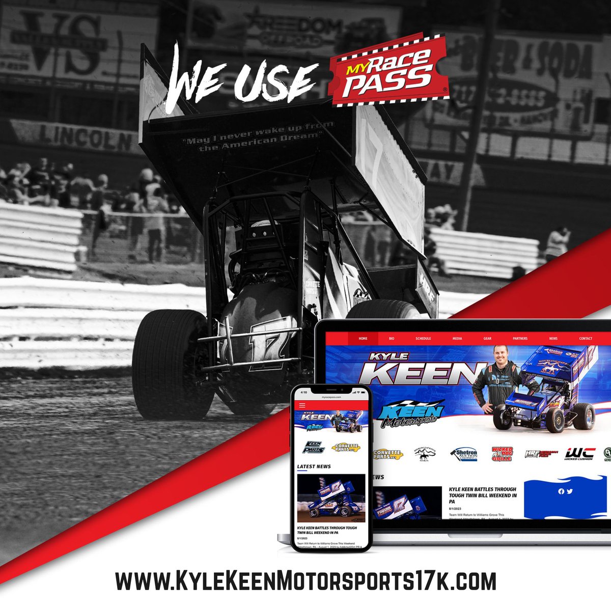 Kyle Keen (@keen_kyle) on Twitter photo REMINDER: You can keep up with our season at kylekeenmotorsports17k.com ! We love our <a href="/MyRacePass/">MyRacePass</a> website and you will too!
Want one of your own? Reach out to <a href="/Addicted2DirtPR/">Addicted2Dirt PR & Media Management</a> and they will walk you through the process AND get you a discount! REMINDER: You can keep up with our season at kylekeenmotorsports17k.com ! We love our <a href="/MyRacePass/">MyRacePass</a> website and you will too!
Want one of your own? Reach out to <a href="/Addicted2DirtPR/">Addicted2Dirt PR & Media Management</a> and they will walk you through the process AND get you a discount!