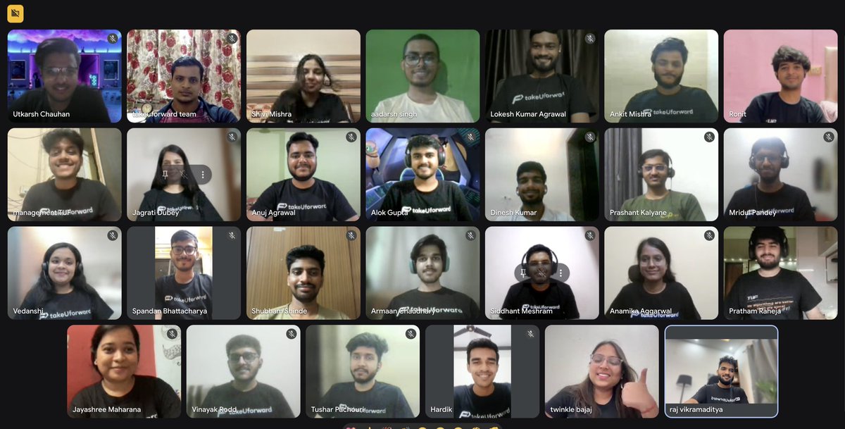 striver_79's tweet image. The TUF team did something I never expected.
They organised a 1-2 hour welcome session for me, structured like an official hiring process with multiple technical rounds and an HR round.
It was so beautiful – everyone shared their favourite memories, created memes, and put…