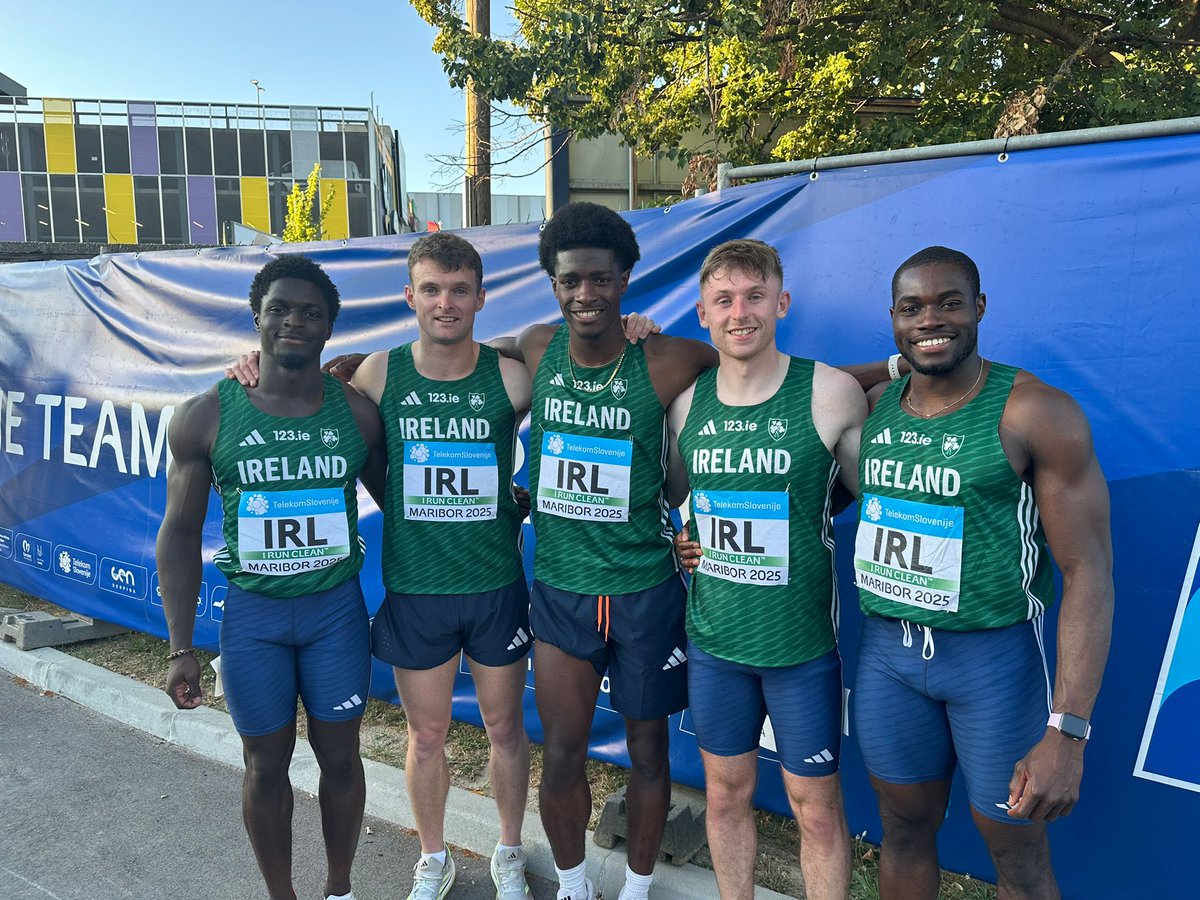 New Irish National Record🔥

History made in Maribor as the Men’s 4x100m Relay team storm to a new National Record of 38.88 at the European Team Championships Division 2!

A lightning-fast performance from the quartet as they rewrite the Irish record books⚡️

Results ⤵️