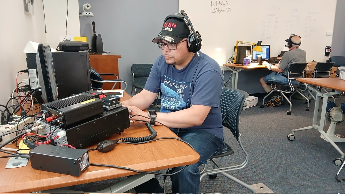 Angel, NR3N, kicks off Field Day on SPARC'S CW Station. #arrlfd #AmateurRadio
