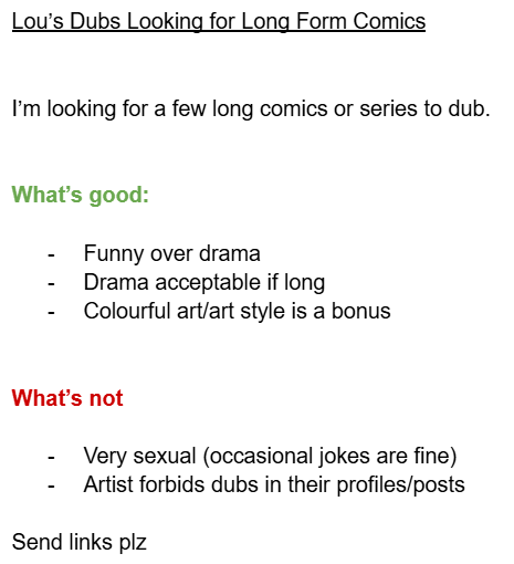 LouVoiceActor's tweet image. I'm quietly going back to editing this summer.
I want to put out a couple of big videos when Hazbin season 2 drops, but I need need ideas.
If you've seen some good long comics, message me the links and I'll reach out to the artist.