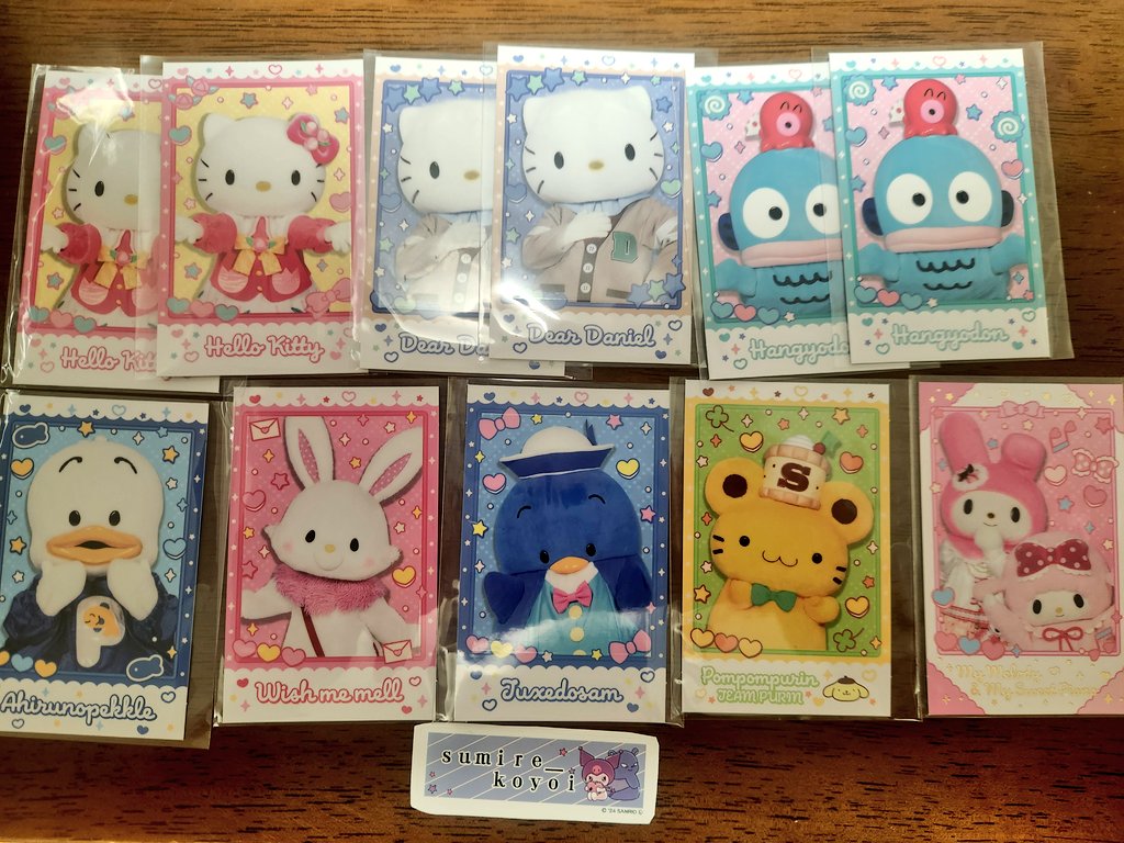 【交換】サンリオ　キャラポトレ2 

譲:キティ2、ダニエル2、ハンギョドン2、あひるのペックル、ウィッシュミーメル、タキシードサム、スコーン、マイメロ＆ピアノ

求:クロミ&gt;プリン&gt;前弾クロミ&gt;前弾マロンクリーム
箔押し前弾メロクロ

箔押しは箔押しとの交換

郵送交換希望
よろしくお願い致します