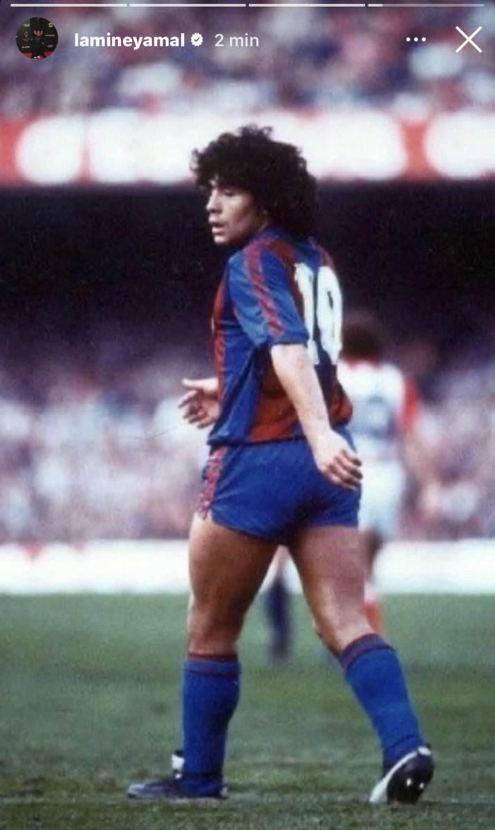 BarcaUniversal's tweet photo. 📸 Lamine Yamal posted Maradona on his IG. https://t.co/Mk52eu9JO2