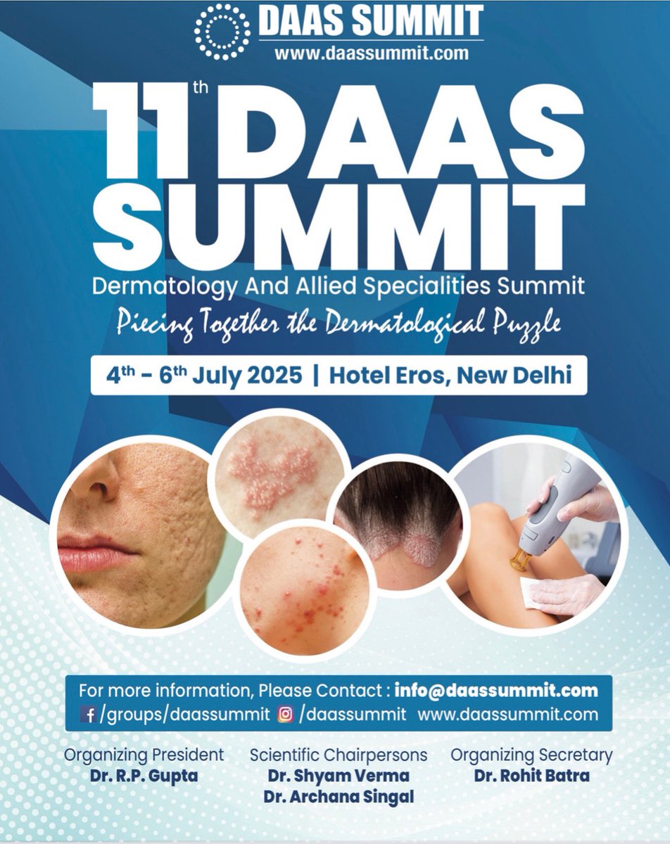 DAAS Sumit 2025 NewDelhi 
Attending Distinguished Faculty Member as Chairperson 

#DAAS #Dermatology
