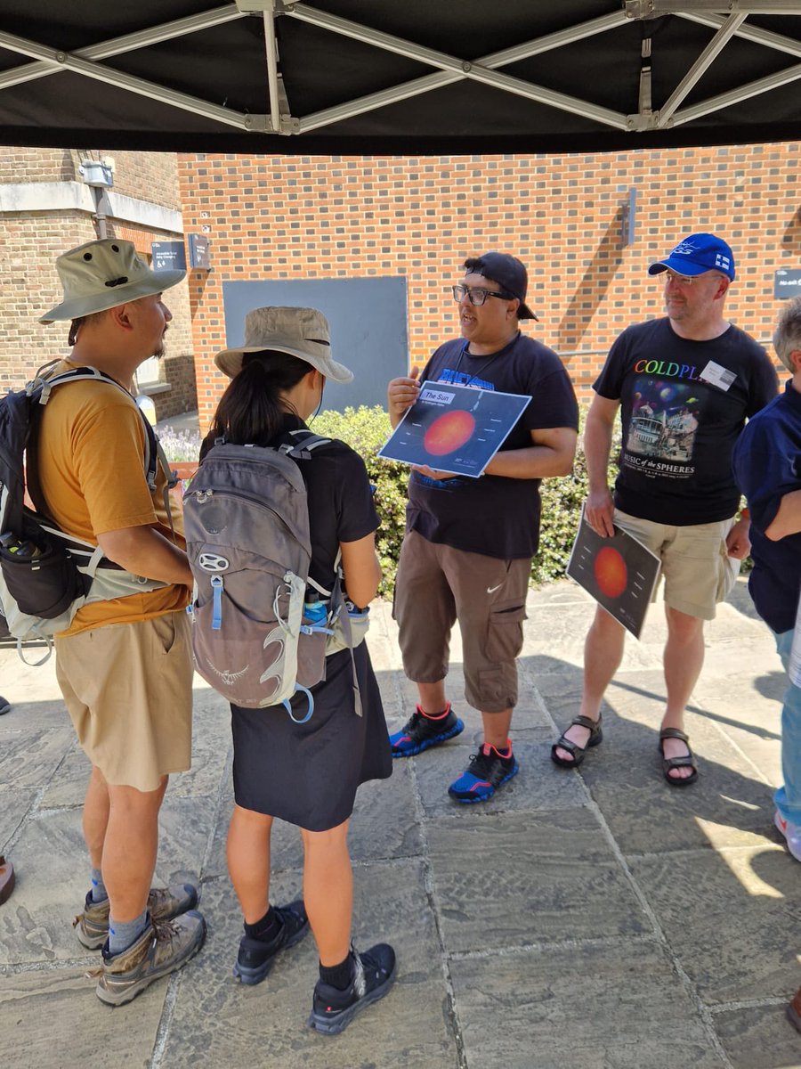 Flamsteed's tweet image. A big thank you to everyone who visited our solar viewing session at the Royal Observatory Greenwich today! 🌞

Cloudy skies gave way to spectacular views of the Sun – including some of the biggest prominences we’ve seen this year.

Next event: Fri 11 or Sat 12 July.