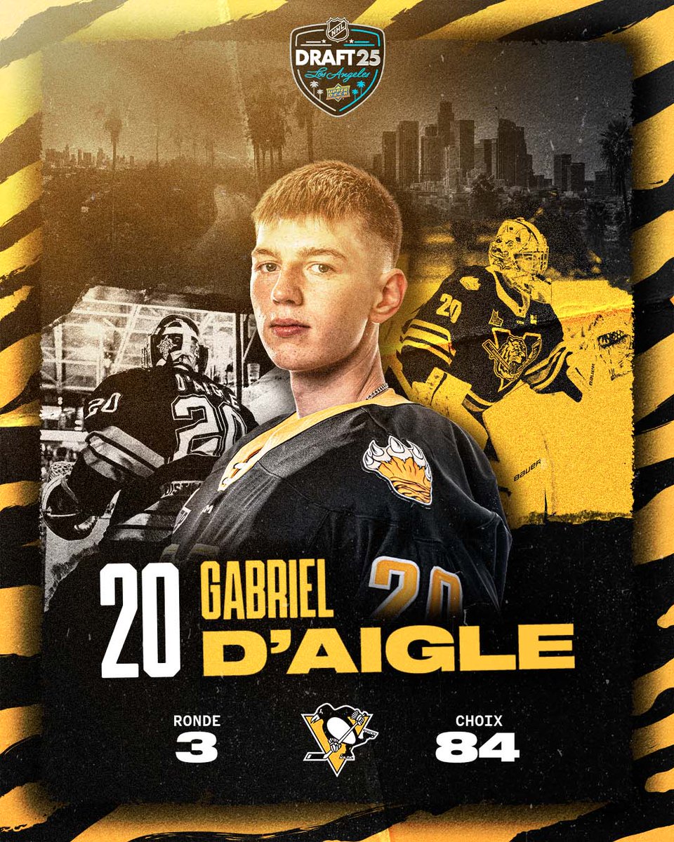 Direction Pittsburgh pour Gabriel D'Aigle ! 🐧

Le gardien des Tigres est sélectionné par les <a href="/penguins/">Pittsburgh Penguins</a> en 3e ronde du repêchage de la LNH ! 

#GoTigresGo