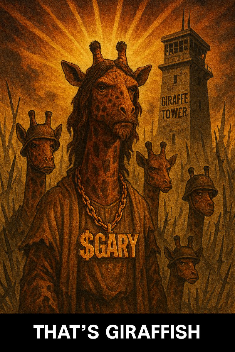 ryzeldan's tweet photo. 🚨The leader has risen 🦒💥

Clad in $GARY, standing tall at @giraffetowernft 

A symbol of power, unity, and giraffish greatness

The future is bright when you stand tall together.

#GiraffeTower #GaryCoin https://t.co/Vpu8ErZYzt