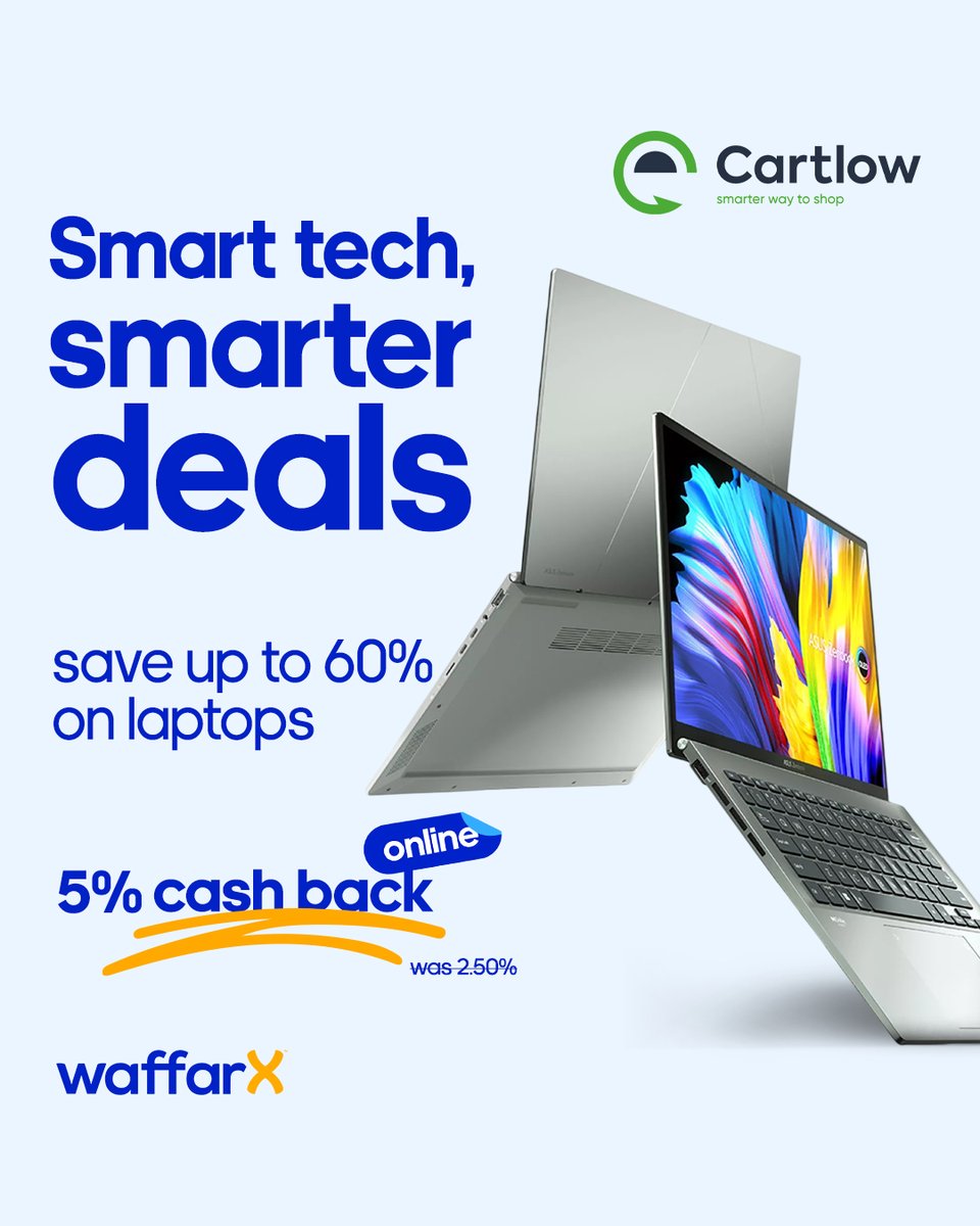 Efficiency starts with the right tools.
Cartlow offers up to 60% off laptops

WaffarX adds 5% Cashback and sends cash to your account!

Tech meets value, no compromise.

Shop now: waffarx.com/en-us/cartlow-…

 #UAEdeals #WaffarX #TechSavings