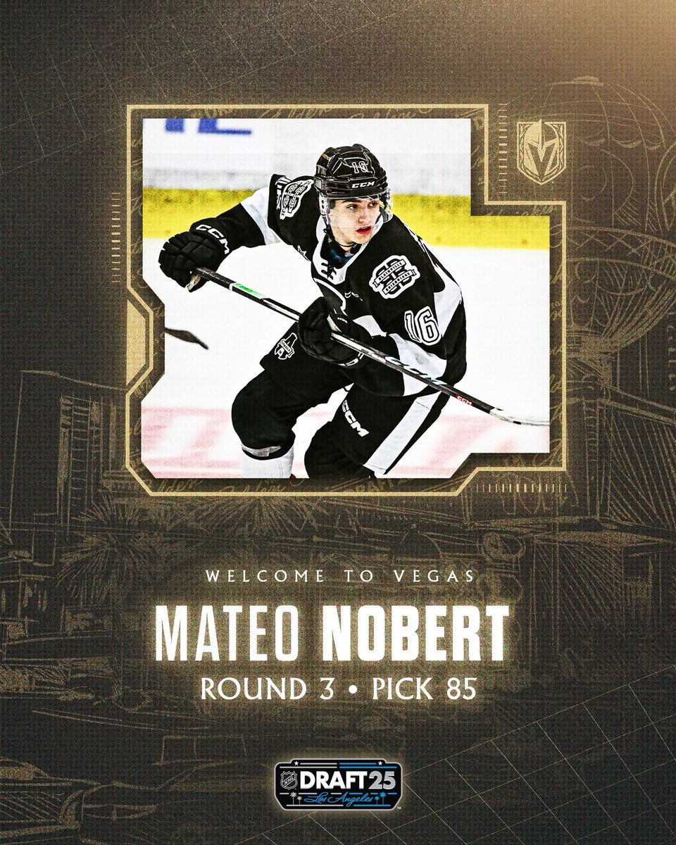 🔄 We have acquired pick 85 from Pittsburgh in exchange for picks 91 and 154

With the 85th selection, Vegas selects forward Mateo Nobert!! #VegasBorn