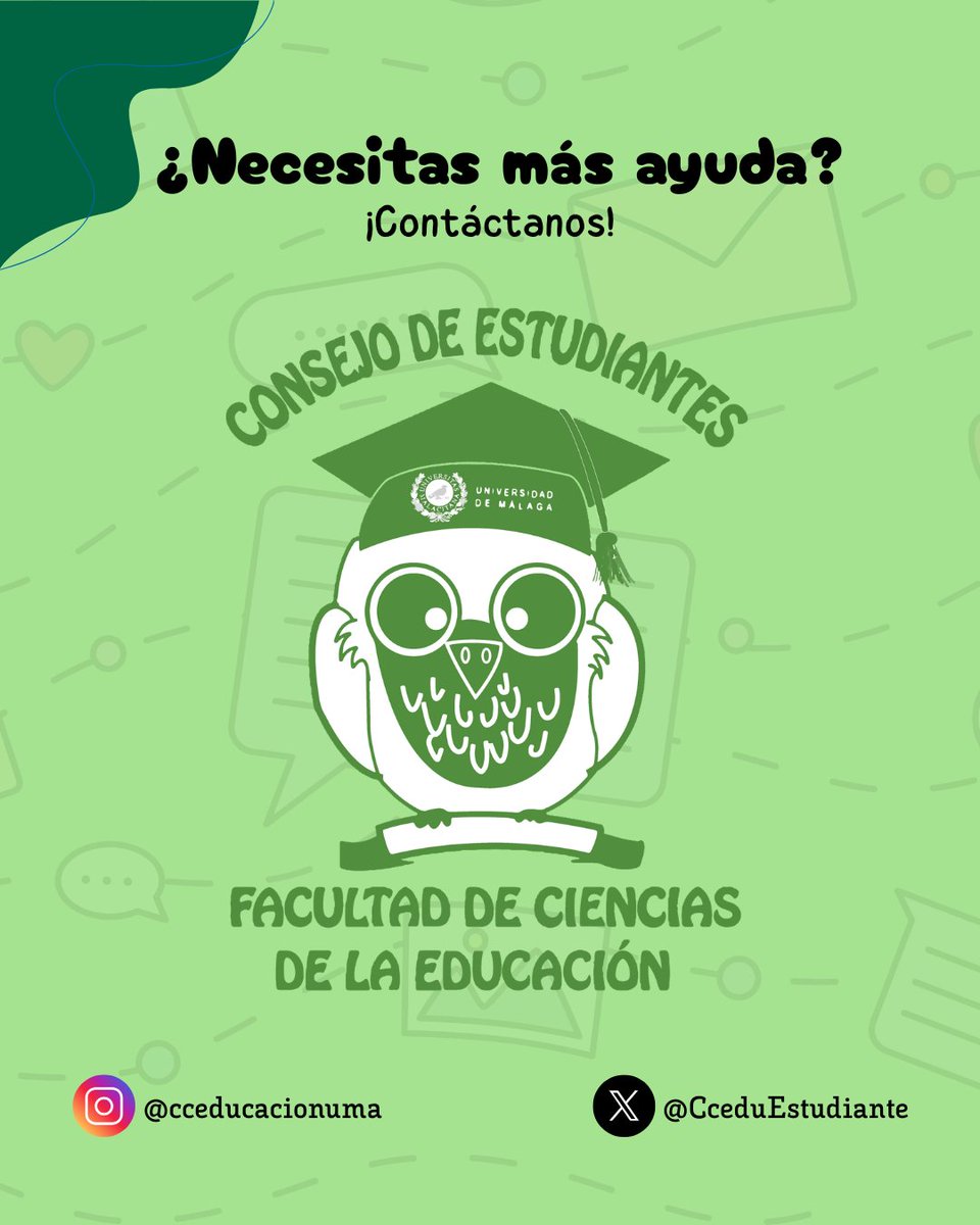 Os presentamos las fechas importantes y donde matricularte para el curso 2025/26. Toda la información sacada de la Guía de Matriculación de Grado y Máster publicada por la Universidad de Málaga a través de su Sección de Estudiantes. <a href="/InfoUMA/">Universidad de Málaga</a>  <a href="/Educacion_UMA/">FacultadEducaciónUMA</a>