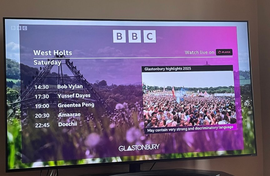 If we are to believe the <a href="/BBC/">BBC</a> when the claim that 'the BBC doesn't ban artists' are we then to believe that they accidentally omitted <a href="/KNEECAPCEOL/">KNEECAP</a> from today's #Glastonbury2025 lineup?