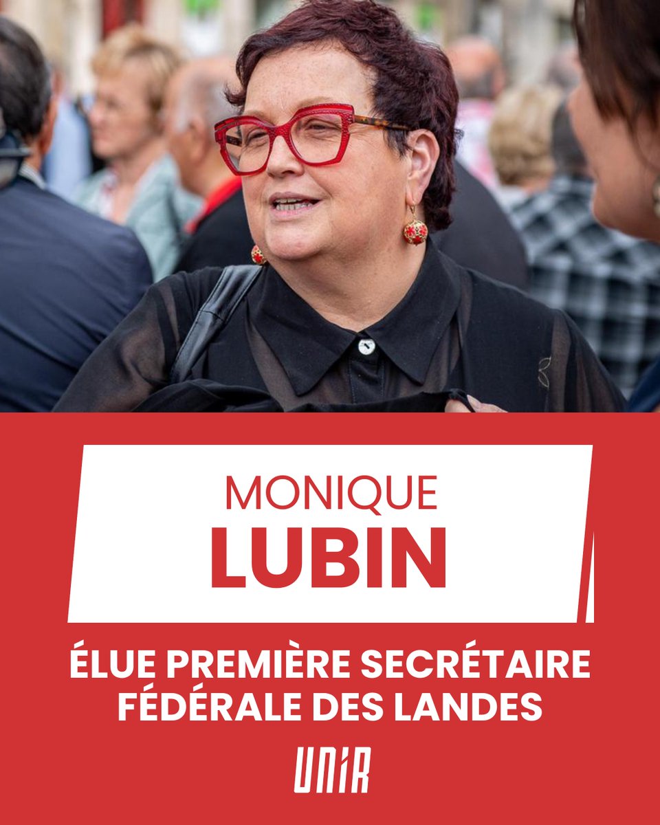 Unir__'s tweet image. Monique Lubin est élue Première secrétaire fédérale des Landes. 🌹
Félicitations !