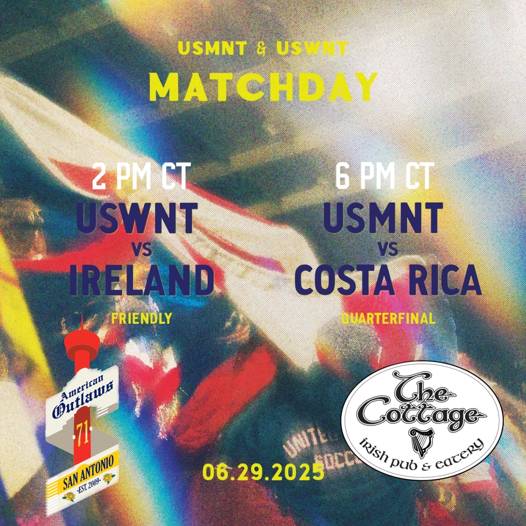 A Sunday Funday filled with soccer tomorrow. Both teams are in action with the Women taking on Ireland in friendly action and then the Men taking on Costa Rica in the QF of the Gold Cup. Head out to the The Cottage Irish Pub to catch these matches tomorrow.