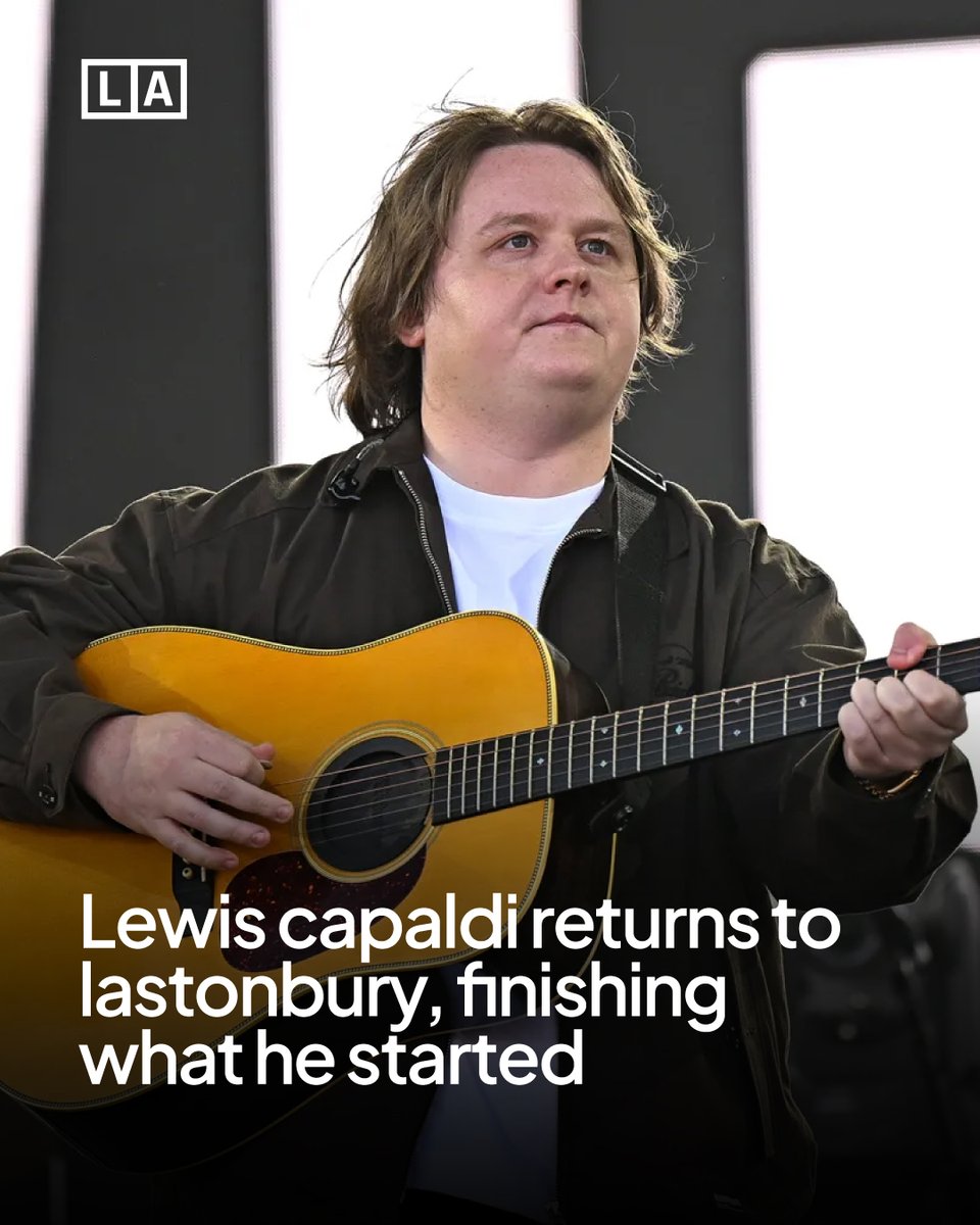 Liveaxismedia's tweet photo. Lewis Capaldi makes emotional comeback at Glastonbury — two years after his struggle on stage due to Tourette’s. “I just wanted to come and finish what I couldn’t finish the first time around.”

#Lewiscapaldi #breakingbig #liveaxismedia https://t.co/9av8gew5Zf
