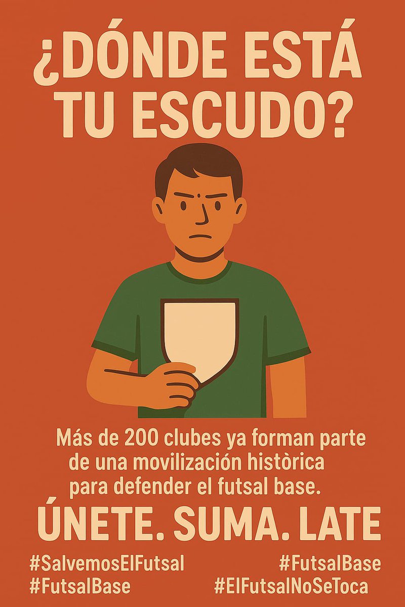 💬 *¿Tu club todavía no está?*  
Más de **200 clubes** ya forman parte de una movilización histórica para defender el futsal base.
Esto va **más allá de los colores, los intereses o las categorías**.  
Va de proteger lo que somos. Va de no quedarnos callados.
🔁 ÚNETE.SUMA.LATE