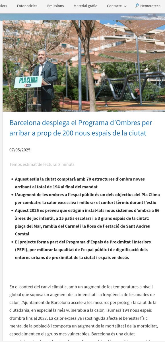 Segons el Pla ombra del <a href="/bcn_ajuntament/">Ajuntament de Barcelona</a> està previst la Llosa de l'estaciò, però no trobem informació d'on quan i com.
ajuntament.barcelona.cat/premsa/2025/05…