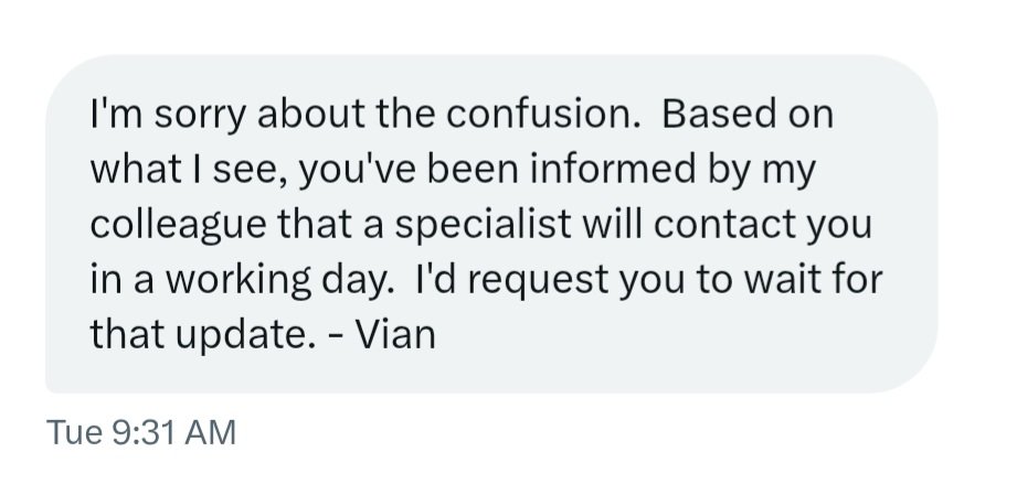 Daily reminder of the suitcase your baggage handlers destroyed on June 4th, <a href="/emirates/">Emirates</a> <a href="/EmiratesSupport/">Emirates Support</a>

Still waiting for your "baggage team" to reply to any of my multiple inquiries.

You told me last Tuesday that someone would be in touch within a working day. When is that?