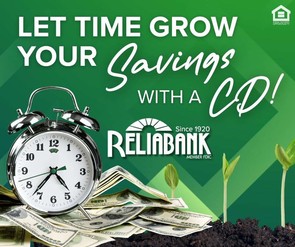💵 Don’t let your money sit still.
Let it grow—safely &amp; steadily—with a Reliabank CD. 🌱
Time is Money. Literally.
Let’s make it work for you. 🏦
👉 hubs.li/Q03sxGG60
Minimum deposit and other terms apply. See a Reliabanker for full account details.
Reliabank | Member FDIC