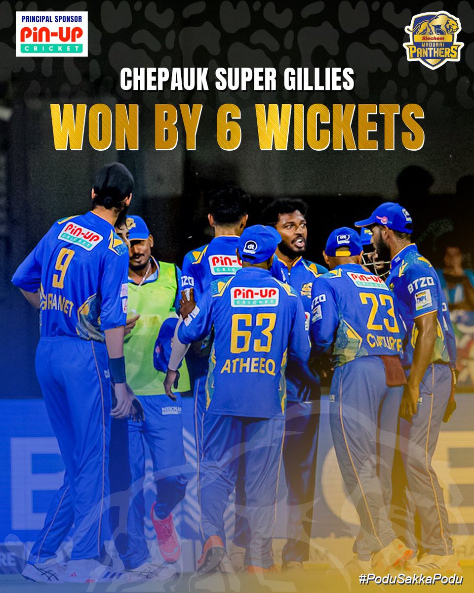 CSG Won By 6 Wickets (DL Method)

#SiechemMaduraiPanthers #PoduSakkaPodu #TNPL2025