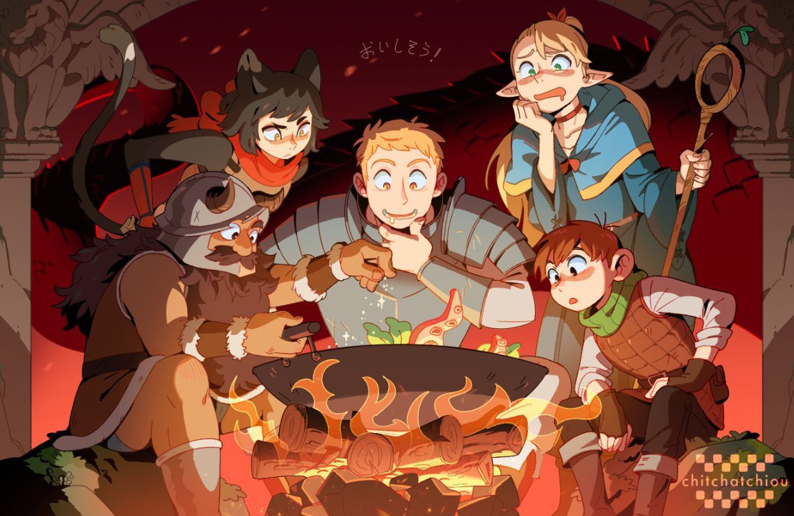 Looking forward to S2 of Dungeon Meshi!! Looking back, I’m still really liking how this print turned out 🫕🥘🍖