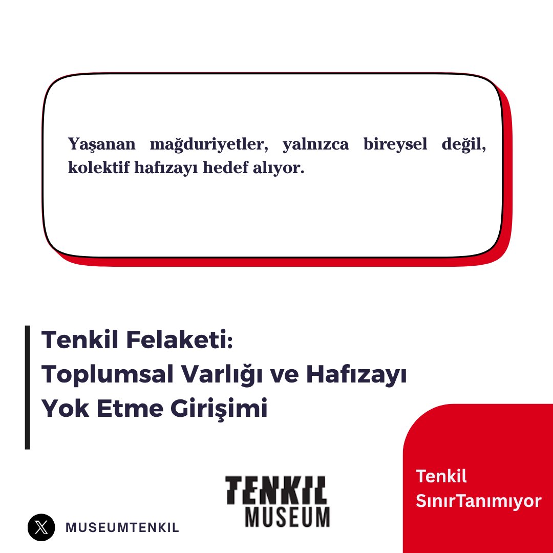 Tenkil Felaketi,

bireysel değil; toplumsal hafızaya ve kolektif kimliğe yönelik sistematik bir müdahaledir.

Tenkil SınırTanımıyor
