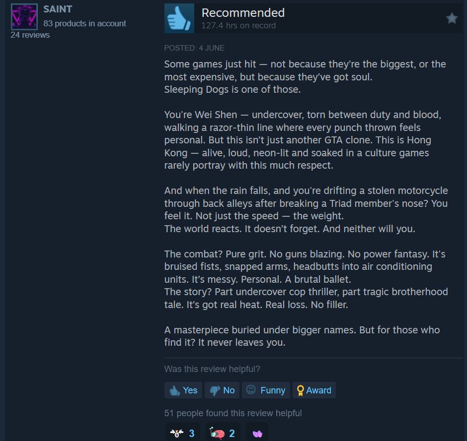 why the fuck are steam reviews filling up with ChatGPT slop