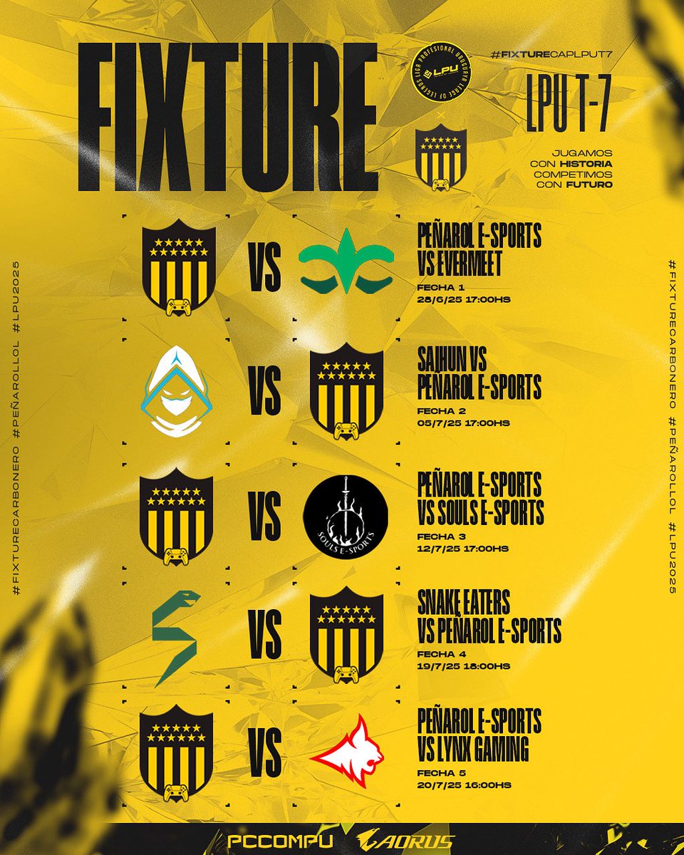 𝗡𝘂𝗲𝘀𝘁𝗿𝗼 𝗰𝗮𝗺𝗶𝗻𝗼 ✍🏻

Este es nuestro fixture en la nueva temporada de la #LPU 

Hoy se viene el debut 👊🏻