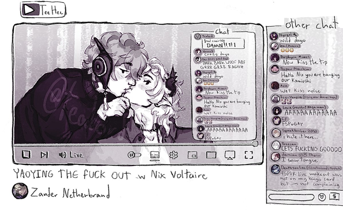 Tealordart's tweet photo. Yall remember that one clip from that recent coffee date w Nix? Cuz what in the yaoi 😳 #IncuShipWeek2025 

aka late thursday submission (w wednesdays prompt of fake dating cuz i cant read well sometimes😭)beeeeg shout out to the folks that participated in ‘chat‘  lmao✨#FSPUK https://t.co/qSVBb10Uok