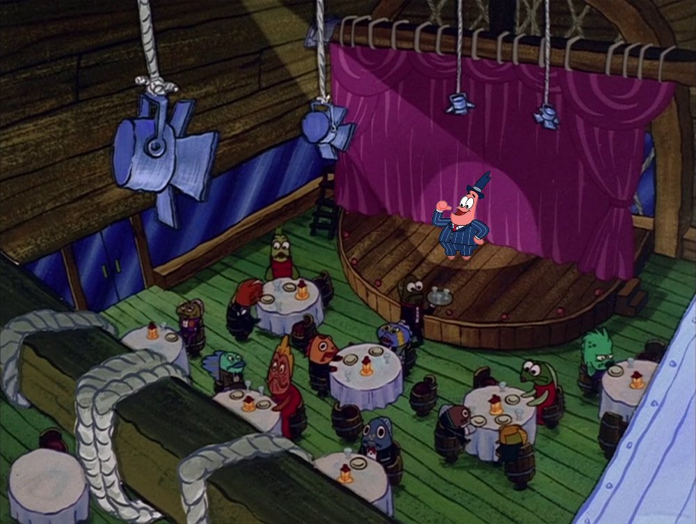 I'm performing at the Krusty Krab stand-up show, and trust me, you won't want to miss it. A few tables are still open, so reserve yours now and come join the fun!