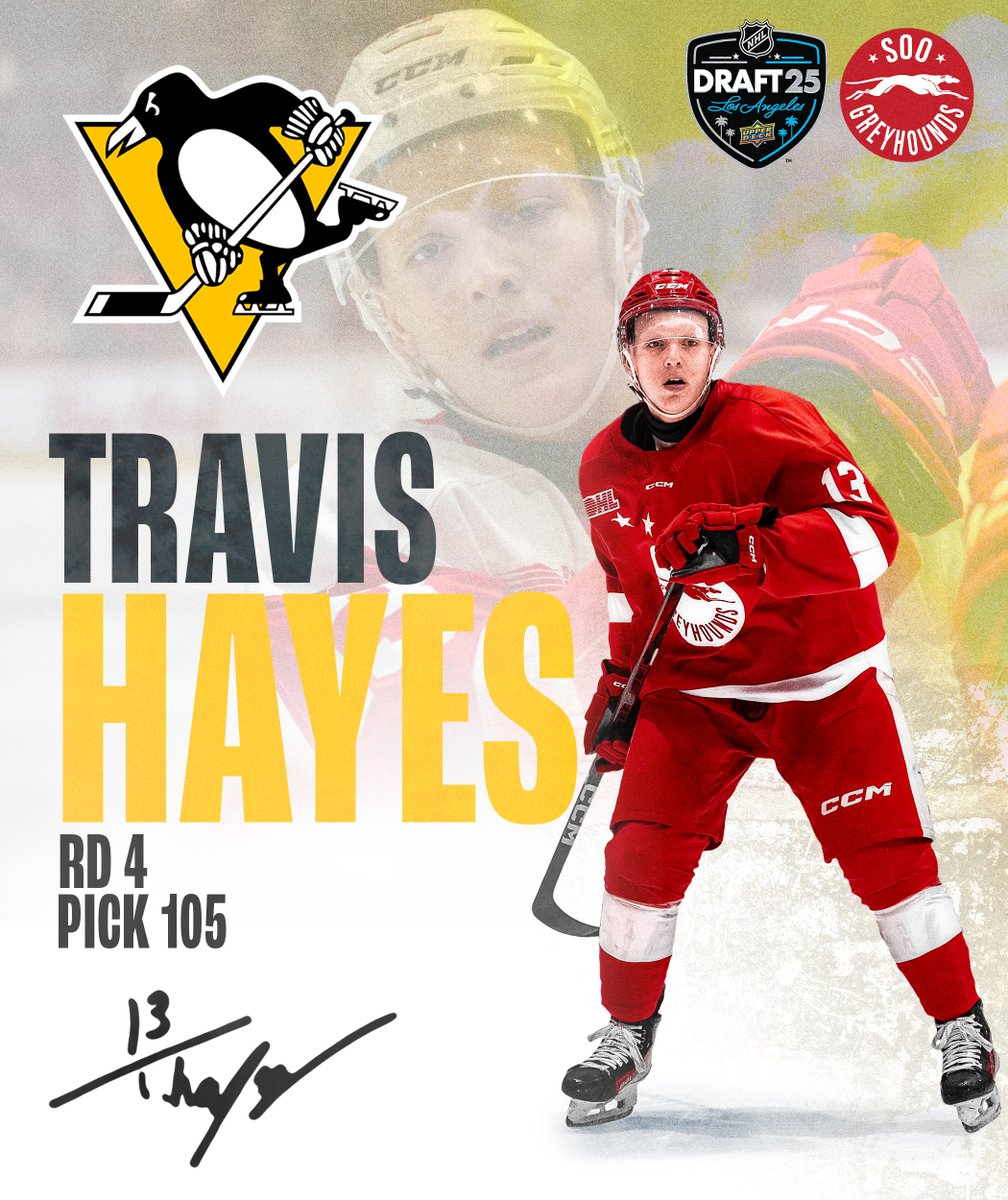 TRAVIS HAYES DRAFTED TO PITTSBURGH!
#LetsGoPens | #NHLDraft