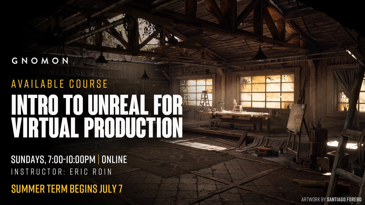 Gnomon (@gnomon_school) on Twitter photo Learn <a href="/UnrealEngine/">Unreal Engine</a> at Gnomon, an Authorized Training Center by <a href="/EpicGames/">Epic Games Store</a>!
Take Intro to Unreal for Virtual Production, an online Summer Term course taught by Eric Roin (Marvel’s Midnight Sun, Obi-Wan Kenobi).
Sign up: bit.ly/4l7icFo
#VirtualProduction #vfx #3DArt Learn <a href="/UnrealEngine/">Unreal Engine</a> at Gnomon, an Authorized Training Center by <a href="/EpicGames/">Epic Games Store</a>!
Take Intro to Unreal for Virtual Production, an online Summer Term course taught by Eric Roin (Marvel’s Midnight Sun, Obi-Wan Kenobi).
Sign up: bit.ly/4l7icFo
#VirtualProduction #vfx #3DArt