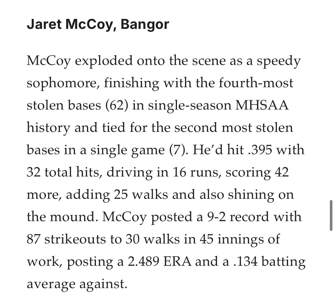 Congratulations to our own <a href="/Mccoy_Jaret24/">Jaret Mccoy</a> on being named to the Kalamazoo area Dream Team 2nd team. 2027 uncommitted