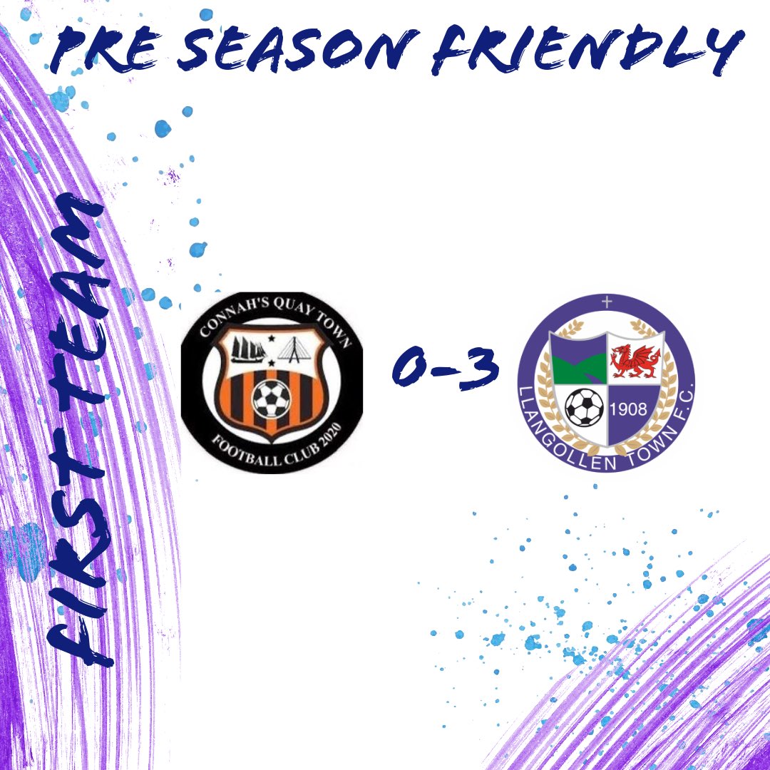 Our first team run out 3-0 winners over a strong <a href="/TownfcCq/">Connah’s Quay Town Football Club</a> .

Thank you for hosting us and we wish you all the best for the season

#UpTheTown💙💜