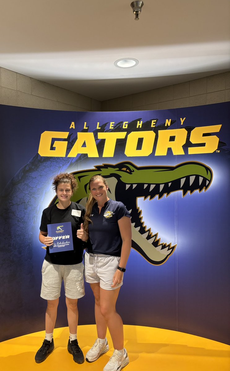After a great visit and conversation with coach Kelley, I am blessed to receive an offer from Allegheny College! 🐊💙💛<a href="/Coach_Kelly11/">Kelly Muffley</a>  <a href="/AlleghenyWBB/">Allegheny WBB</a>