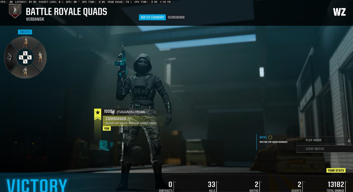 New Verdansk PR - Solo Quads. 40 should be possible but still getting used to playing solo v squads, very different environment