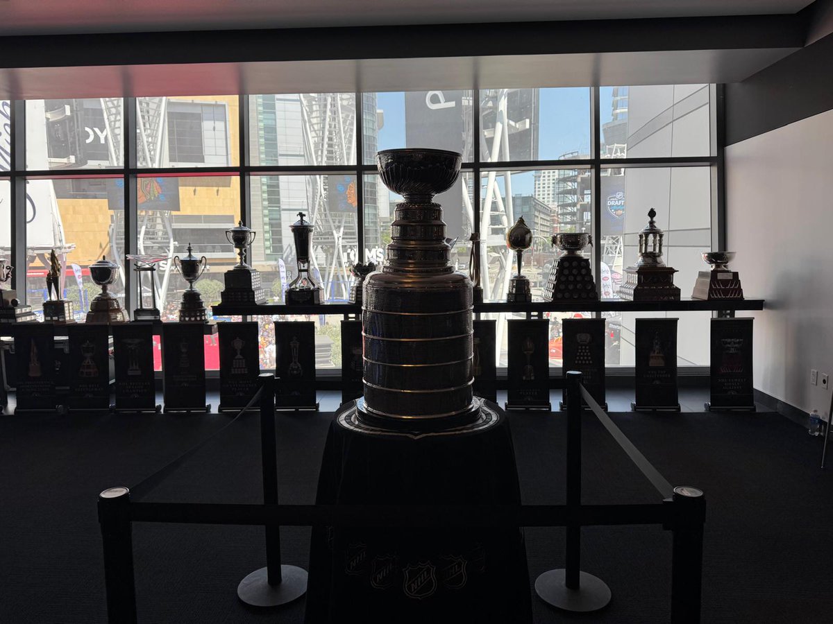 keeperofthecup's tweet image. Been in Los Angeles the last 2 days for the @nhl draft. Great display with all the trophies, including the #stanleycup @HockeyHallFame