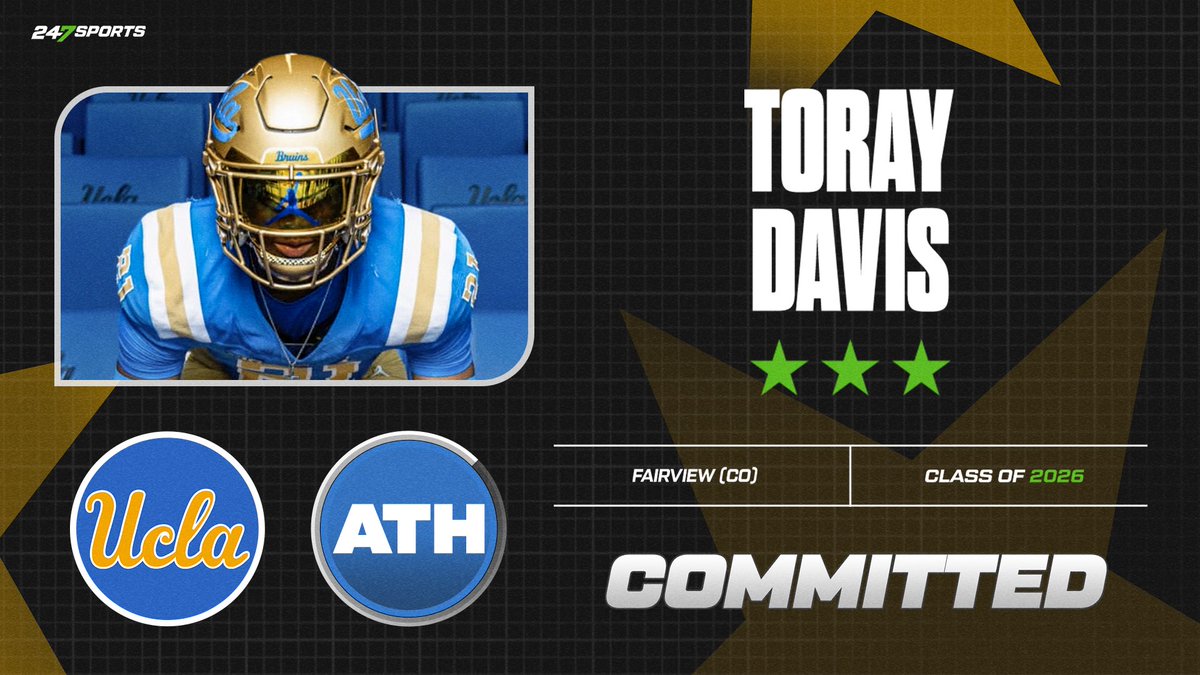 BREAKING: UCLA landed a commitment from the No. 3 recruit in Colorado in Boulder (Colo.) Fairview athlete Toray Davis and he talks about why he picked the Bruins 247sports.com/college/ucla/a…