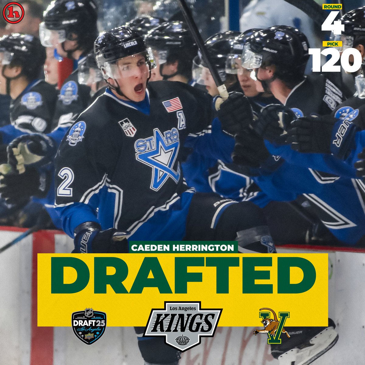 UVMmhockey's tweet image. ๐๐ฟ๐ผ๐บ ๐ฉ๐ฒ๐ฟ๐บ๐ผ๐ป๐ ๐๐ผ ๐๐!
Incoming first year defenseman Caeden Herrington drafted by @LAKings in 4th Round.
#802Hockey