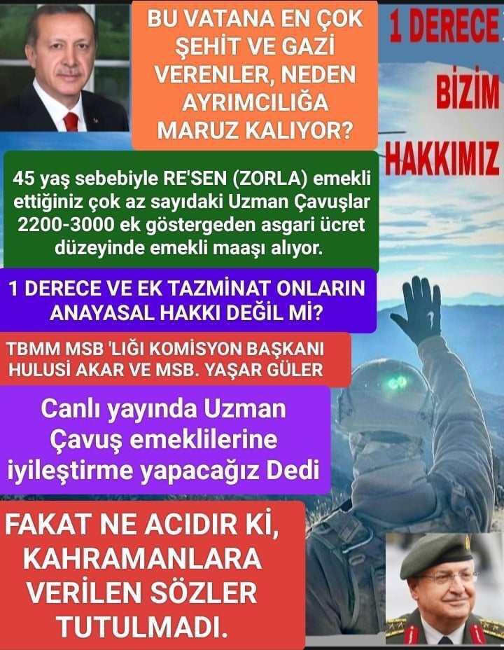 <a href="/ibrahim_0634/">İbrahim Akduman (1)</a> <a href="/slamGKSAL127401/">GÖKSAL İSLAM TEMUD İSTANBUL ŞUBE</a> <a href="/alitilkici38/">Ali Tilkici 🇹🇷</a> <a href="/TEMUD_2024/">TEMUD Türkiye Emekli Uzman Erbaşlar Derneği</a> <a href="/RTErdogan/">Recep Tayyip Erdoğan</a> <a href="/tcsavunma/">T.C. Millî Savunma Bakanlığı</a> <a href="/tcbestepe/">T.C. Cumhurbaşkanlığı</a> <a href="/TC_icisleri/">T.C. İçişleri Bakanlığı</a> <a href="/_cevdetyilmaz/">Cevdet Yılmaz</a> <a href="/TBMMGenelKurulu/">TBMM Genel Kurulu</a> <a href="/hulusiakarmedya/">Hulusi AKAR</a> <a href="/Akparti/">AK Parti</a> <a href="/nacibostanci/">M. Naci Bostancı</a> <a href="/akbasogluemin/">Av. M.Emin AKBAŞOĞLU 🇹🇷</a> <a href="/AliYerlikaya/">Ali Yerlikaya</a> <a href="/UlviYonter/">Dr.İzzet Ulvi YÖNTER</a> <a href="/dbdevletbahceli/">Devlet Bahçeli</a> <a href="/mustafaelitas/">Mustafa Elitaş</a> <a href="/erkanakcay45/">Erkan Akçay</a> <a href="/dijital/">Dijital</a> <a href="/Haber24Turkiye/">HABER24</a> <a href="/ErcanSeki/">ERCAN SEKİ</a> <a href="/AACanli/">AA Canlı</a> <a href="/ihacomtr/">İhlas Haber Ajansı</a> <a href="/dhainternet/">Demirören Haber Ajansı</a> <a href="/ahaber/">A Haber</a> <a href="/trthaber/">TRT HABER</a> <a href="/Pes24com/">PES24ᅠᅠᅠᅠᅠᅠᅠᅠᅠᅠᅠᅠᅠᅠᅠᅠᅠᅠᅠᅠᅠᅠᅠᅠᅠᅠᅠᅠᅠᅠᅠᅠᅠᅠᅠᅠᅠᅠᅠᅠᅠᅠᅠ</a> <a href="/atvcomtr/">atv</a> <a href="/ntv/">NTV</a> <a href="/startv/">STAR TV</a> <a href="/Kamubiz_com/">Kamubiz.com WhatsApp: 0534 412 78 55</a> <a href="/tgrthabertv/">TGRT HABER</a> <a href="/kamudanhaber/">Kamudanhaber🇹🇷</a> <a href="/memurlarnet/">MemurlarNet</a> <a href="/internethaber/">internethaber.com</a> #Tazminat emekli uzman çavuşlarında hakkıdır 
<a href="/tcbestepe/">T.C. Cumhurbaşkanlığı</a> 
<a href="/RTErdogan/">Recep Tayyip Erdoğan</a> 
<a href="/tcsavunma/">T.C. Millî Savunma Bakanlığı</a> 
<a href="/alp_kavaklioglu/">𝑨𝒍𝒑𝒂𝒔𝒍𝒂𝒏 𝑲𝒂𝒗𝒂𝒌𝒍ı𝒐𝒈̆𝒍𝒖</a>
#YaşarGüler
#TSK
#MSB
#MilliSavunmaBakanlığı
<a href="/heybetmusa/">Musa HEYBET</a>
<a href="/SuayAlpay/">Şuay Alpay🇹🇷</a>
<a href="/hulusiakarmedya/">Hulusi AKAR</a>
<a href="/TSKGnkur/">TSK</a>
<a href="/mehmetucum/">Mehmet Uçum</a>
<a href="/t_aslanresmi/">Turgut Aslan</a>
<a href="/memetsimsek/">Mehmet Simsek</a>
<a href="/cagatayozdemirr/">Çağatay Özdemir</a> 
<a href="/iletisim/">T.C. İletişim Başkanlığı</a>
<a href="/fahrettinaltun/">Fahrettin Altun</a>