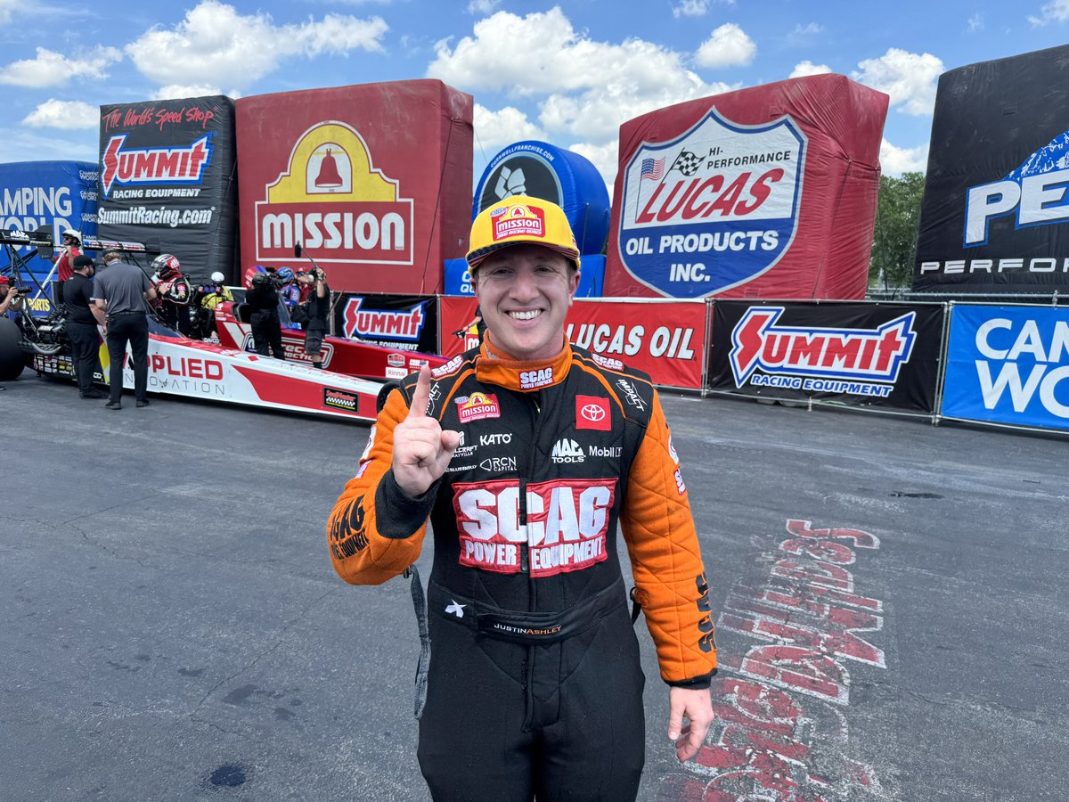 NHRA (@nhra) on Twitter photo First <a href="/MissionFoodsUS/">Mission Foods 🌮</a> No. 1 qualifier of the season for <a href="/TheJustinAshley/">Justin Ashley</a>!
<a href="/SummitRacing/">summitracing</a> #NorwalkNats First <a href="/MissionFoodsUS/">Mission Foods 🌮</a> No. 1 qualifier of the season for <a href="/TheJustinAshley/">Justin Ashley</a>!
<a href="/SummitRacing/">summitracing</a> #NorwalkNats