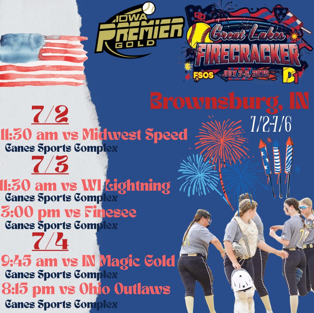 Lily Bobor 2028 (@lilybobor31) on Twitter photo Come check us out at the Great Lakes Firecracker!! Schedule drop ⬇️⬇️ <a href="/IPF_Shrai/">Iowa Premier 14u Gold - Shraiberg</a> <a href="/IowaPremierFP/">Iowa Premier Fastpitch</a> Come check us out at the Great Lakes Firecracker!! Schedule drop ⬇️⬇️ <a href="/IPF_Shrai/">Iowa Premier 14u Gold - Shraiberg</a> <a href="/IowaPremierFP/">Iowa Premier Fastpitch</a>
