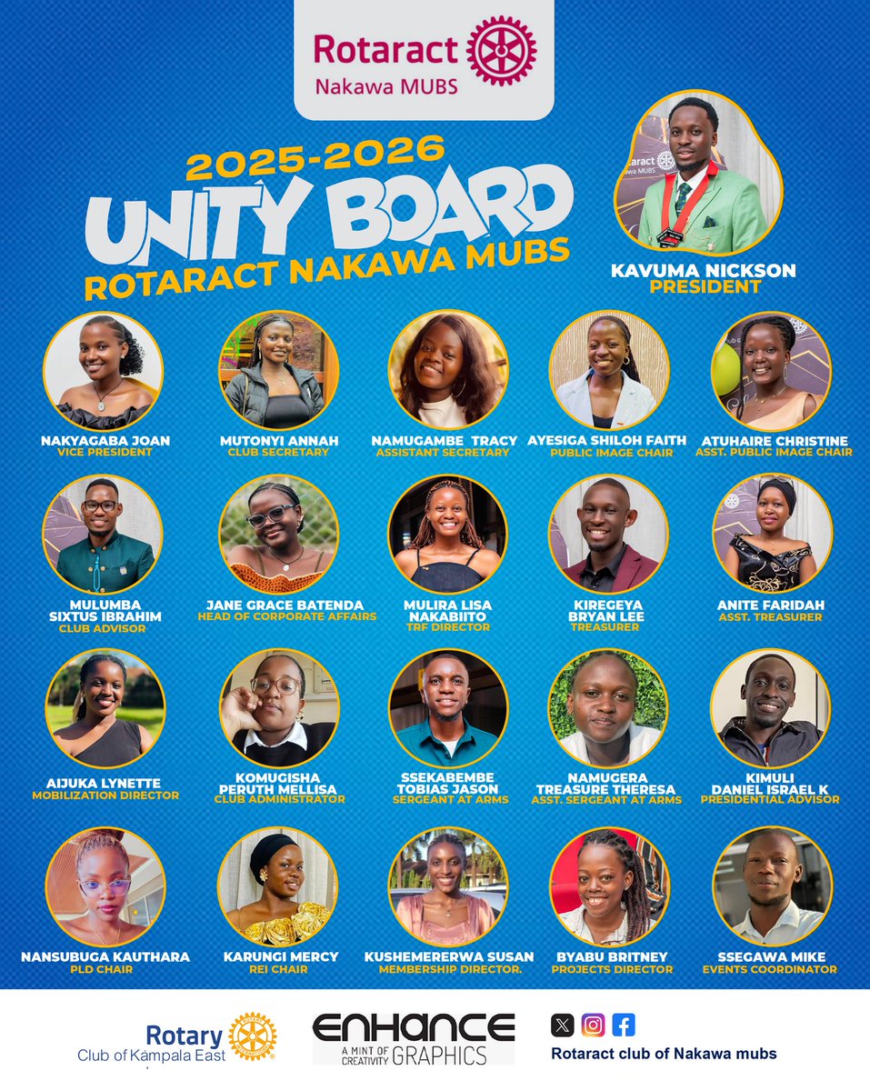 Sound the drums Raise the banner ✨🔥

Meet the Unity Board,a team of trailblazers ready to light up the path of leadership, service, and push the club to greater heights. Cheers to a fruitful year ahead 🥂