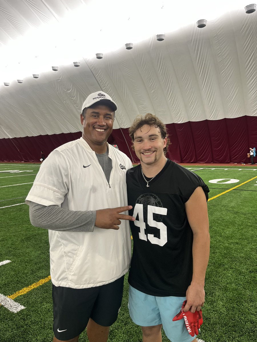 A huge thank you to <a href="/GrizCoachGreen/">Justin Green</a> and the entire University of Montana staff. I had a great time at the UM camp. Go Grizz!