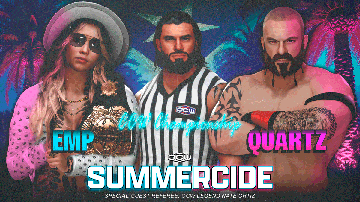 ocwfed's tweet image. STREAM is LIVE #OCWFED Summercide 2025 kicks off at 3:15PM EST 
twitch.tv/ocwfed 
youtube.com/ocwfedtv 

 #WWE2K25 Online/PVP/RP